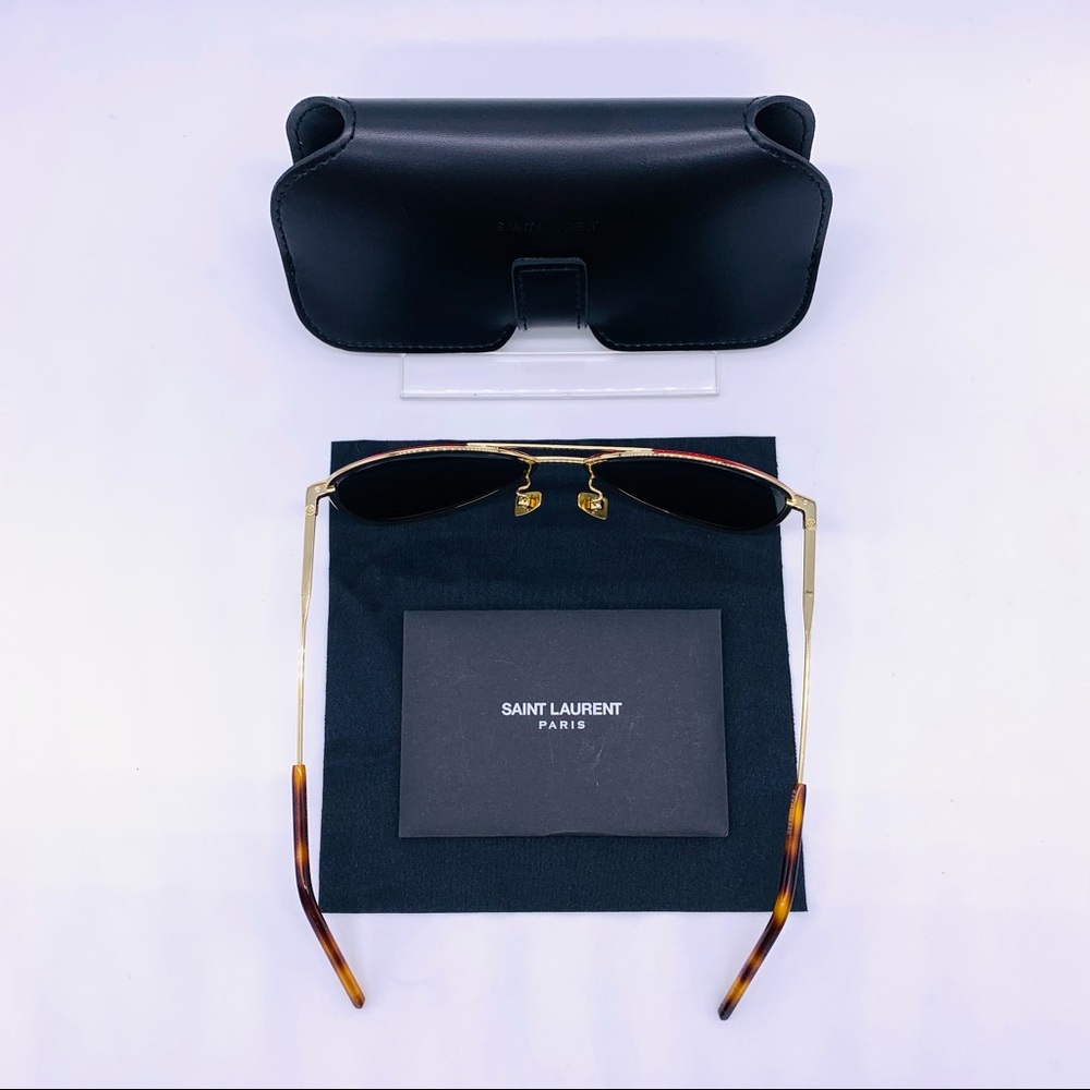 Saint Laurent SL294 Aviator Sunglasses Havana Gold - Picture 13 of 16